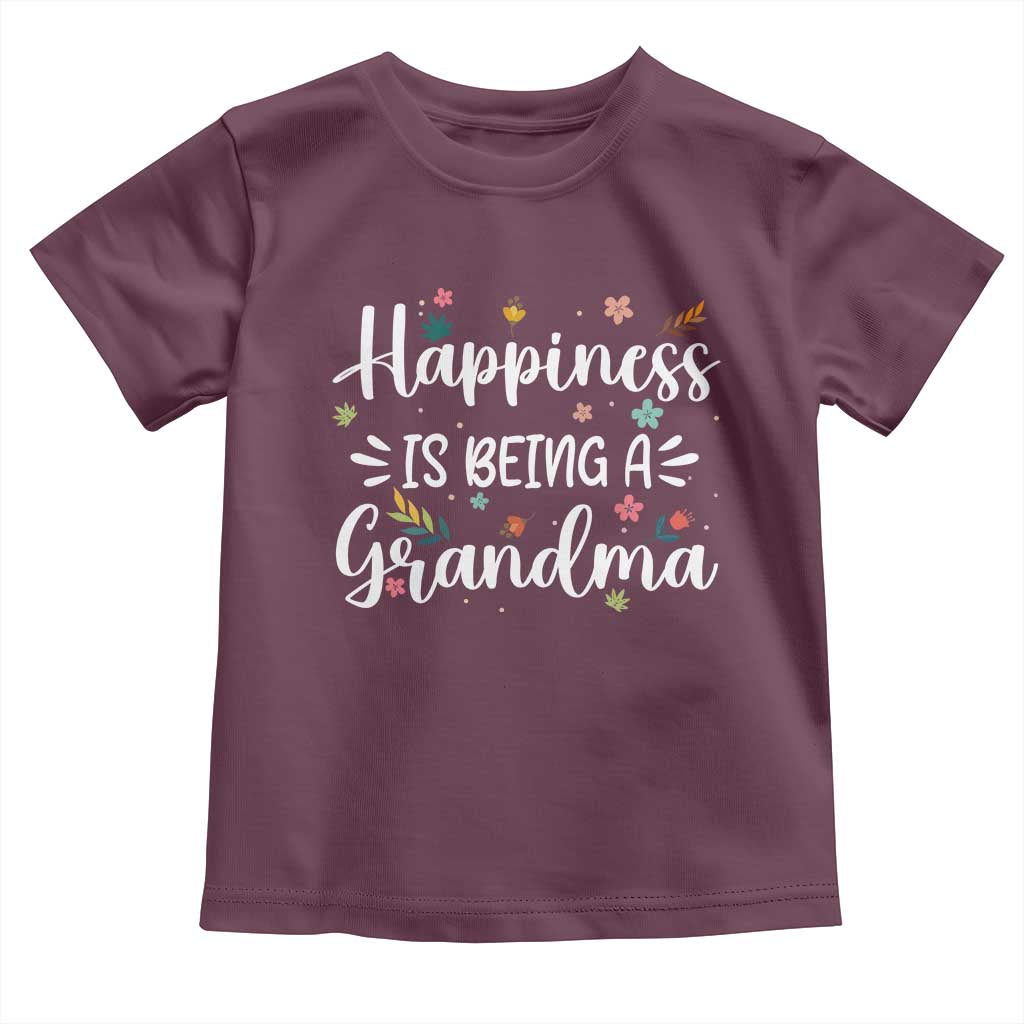 New Grandma Toddler T Shirt Happiness is Being a Grandma Grandmother TS10 Maroon Print Your Wear