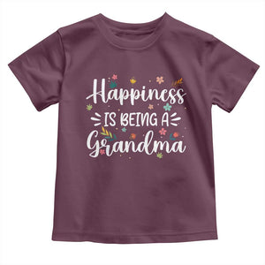 New Grandma Toddler T Shirt Happiness is Being a Grandma Grandmother TS10 Maroon Print Your Wear
