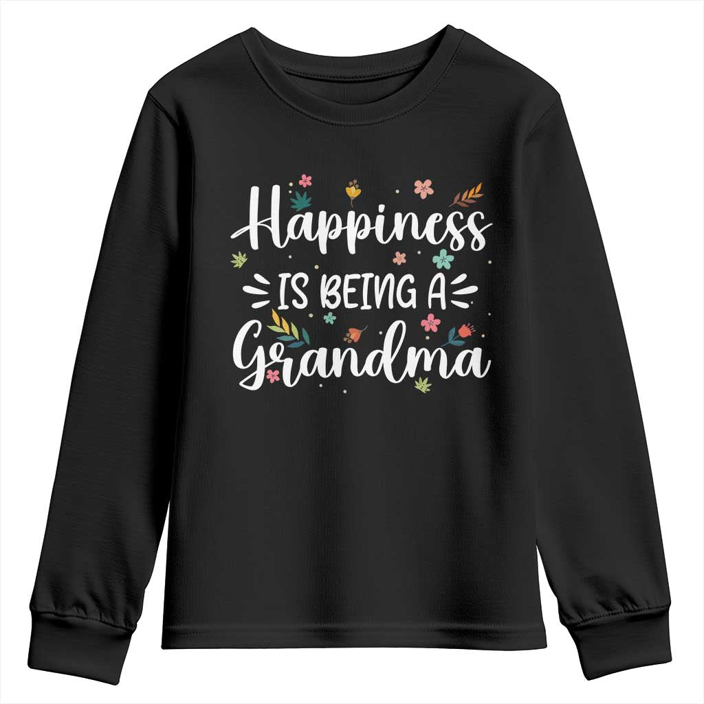 New Grandma Youth Sweatshirt Happiness is Being a Grandma Grandmother TS10 Black Print Your Wear