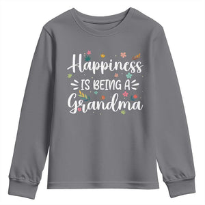 New Grandma Youth Sweatshirt Happiness is Being a Grandma Grandmother TS10 Charcoal Print Your Wear