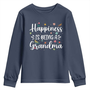 New Grandma Youth Sweatshirt Happiness is Being a Grandma Grandmother TS10 Navy Print Your Wear