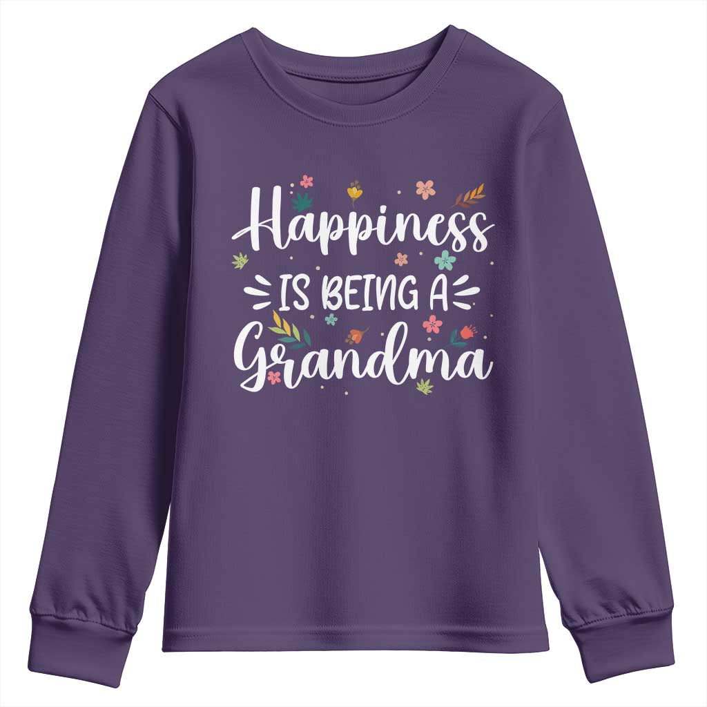 New Grandma Youth Sweatshirt Happiness is Being a Grandma Grandmother TS10 Purple Print Your Wear