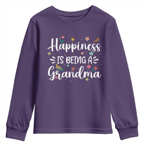 New Grandma Youth Sweatshirt Happiness is Being a Grandma Grandmother TS10 Purple Print Your Wear