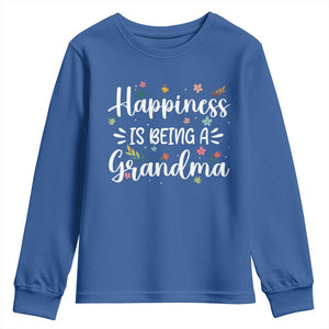 New Grandma Youth Sweatshirt Happiness is Being a Grandma Grandmother TS10 Royal Blue Print Your Wear