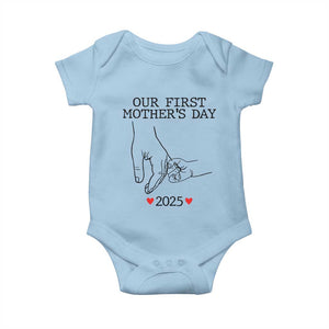 New Mom Est. 2025 Baby Onesie First Mothers Day Matching Gift Light TS02 Light Blue Print Your Wear