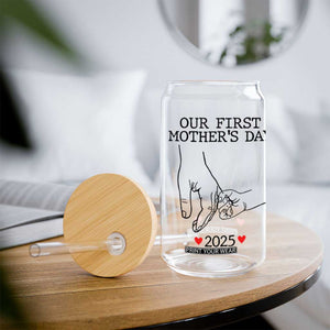 New Mom Est. 2025 Glass Can First Mothers Day Matching Gift Light TS02 Print Your Wear