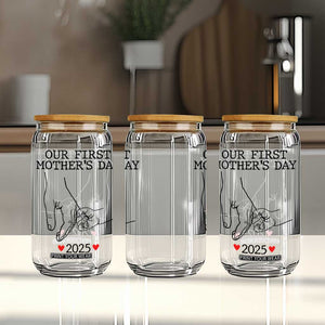 New Mom Est. 2025 Glass Can First Mothers Day Matching Gift Light TS02 Print Your Wear