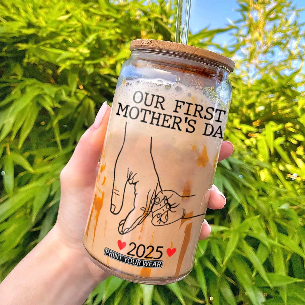 New Mom Est. 2025 Glass Can First Mothers Day Matching Gift Light TS02 Print Your Wear