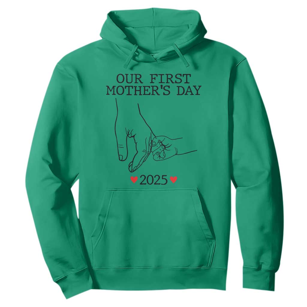 New Mom Est. 2025 Hoodie First Mothers Day Matching Gift Light TS02 Irish Green Print Your Wear