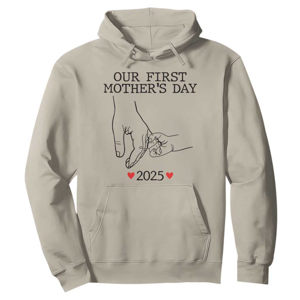 New Mom Est. 2025 Hoodie First Mothers Day Matching Gift Light TS02 Sand Print Your Wear