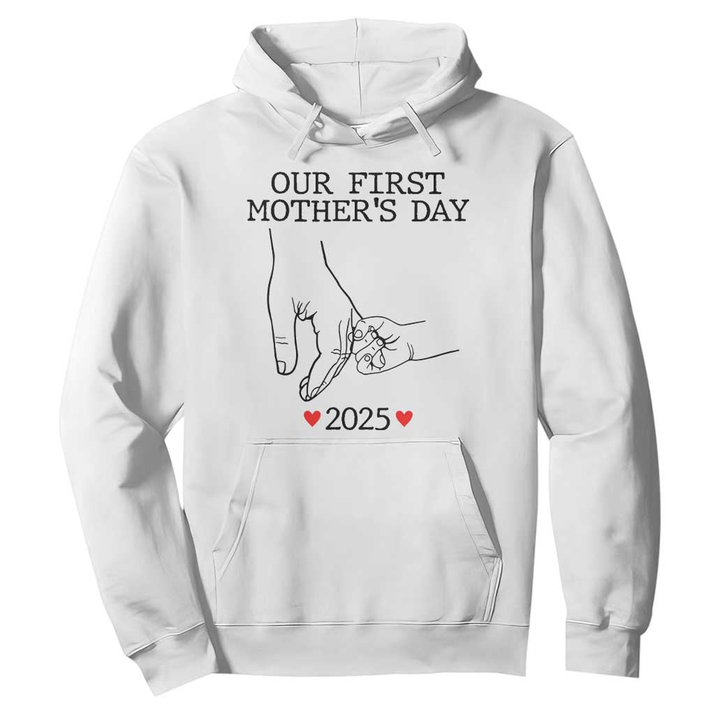 New Mom Est. 2025 Hoodie First Mothers Day Matching Gift Light TS02 White Print Your Wear