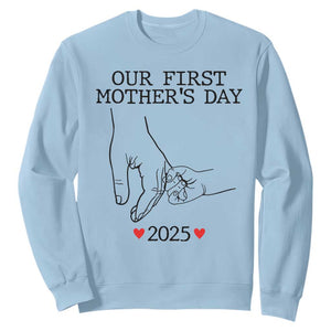 New Mom Est. 2025 Sweatshirt First Mothers Day Matching Gift Light TS02 Light Blue Print Your Wear