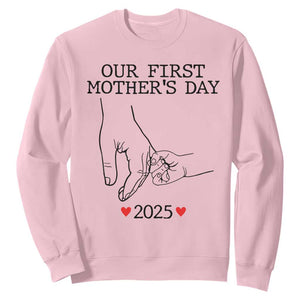 New Mom Est. 2025 Sweatshirt First Mothers Day Matching Gift Light TS02 Light Pink Print Your Wear