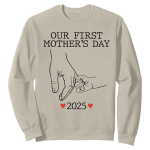 New Mom Est. 2025 Sweatshirt First Mothers Day Matching Gift Light TS02 Sand Print Your Wear