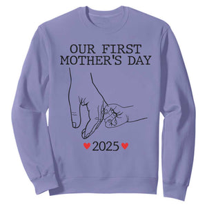 New Mom Est. 2025 Sweatshirt First Mothers Day Matching Gift Light TS02 Violet Print Your Wear