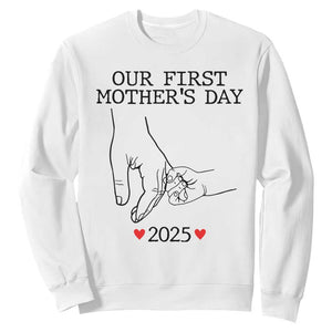 New Mom Est. 2025 Sweatshirt First Mothers Day Matching Gift Light TS02 White Print Your Wear
