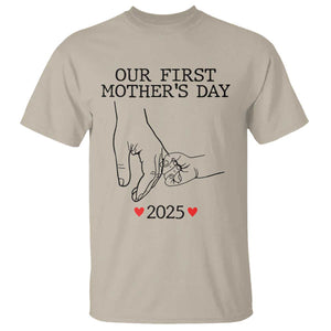 New Mom Est. 2025 T Shirt First Mothers Day Matching Gift Light TS02 Sand Print Your Wear