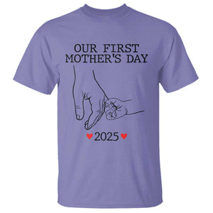 New Mom Est. 2025 T Shirt First Mothers Day Matching Gift Light TS02 Violet Print Your Wear