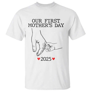 New Mom Est. 2025 T Shirt First Mothers Day Matching Gift Light TS02 White Print Your Wear