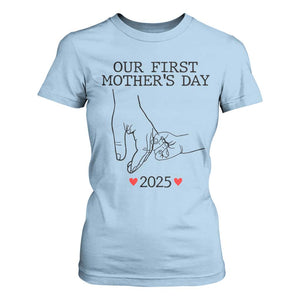 New Mom Est. 2025 T Shirt For Women First Mothers Day Matching Gift Light TS02 Light Blue Print Your Wear