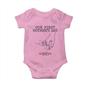 New Mom of Twins Est. 2025 Baby Onesie First Mothers Day Matching Gift Light TS02 Light Pink Print Your Wear