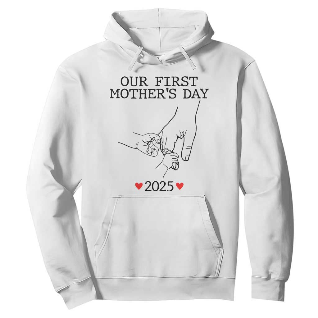 New Mom of Twins Est. 2025 Hoodie First Mothers Day Matching Gift Light TS02 White Print Your Wear