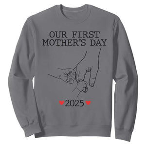 New Mom of Twins Est. 2025 Sweatshirt First Mothers Day Matching Gift Light TS02 Charcoal Print Your Wear