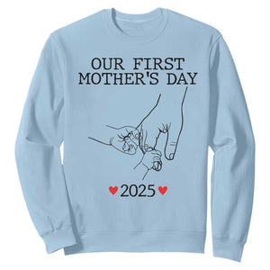 New Mom of Twins Est. 2025 Sweatshirt First Mothers Day Matching Gift Light TS02 Light Blue Print Your Wear