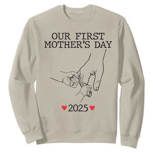 New Mom of Twins Est. 2025 Sweatshirt First Mothers Day Matching Gift Light TS02 Sand Print Your Wear