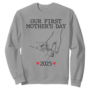 New Mom of Twins Est. 2025 Sweatshirt First Mothers Day Matching Gift Light TS02 Sport Gray Print Your Wear