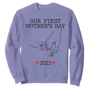 New Mom of Twins Est. 2025 Sweatshirt First Mothers Day Matching Gift Light TS02 Violet Print Your Wear