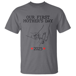New Mom of Twins Est. 2025 T Shirt First Mothers Day Matching Gift Light TS02 Charcoal Print Your Wear