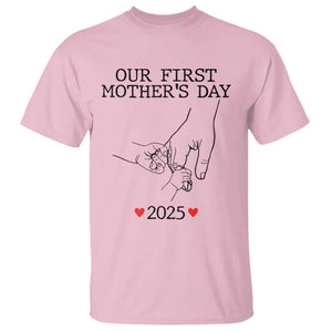 New Mom of Twins Est. 2025 T Shirt First Mothers Day Matching Gift Light TS02 Light Pink Print Your Wear