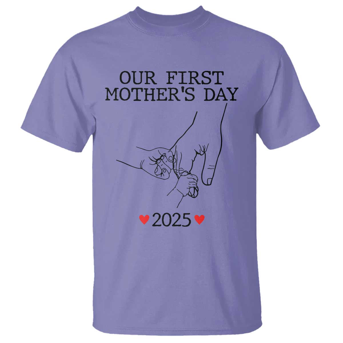 New Mom of Twins Est. 2025 T Shirt First Mothers Day Matching Gift Light TS02 Violet Print Your Wear