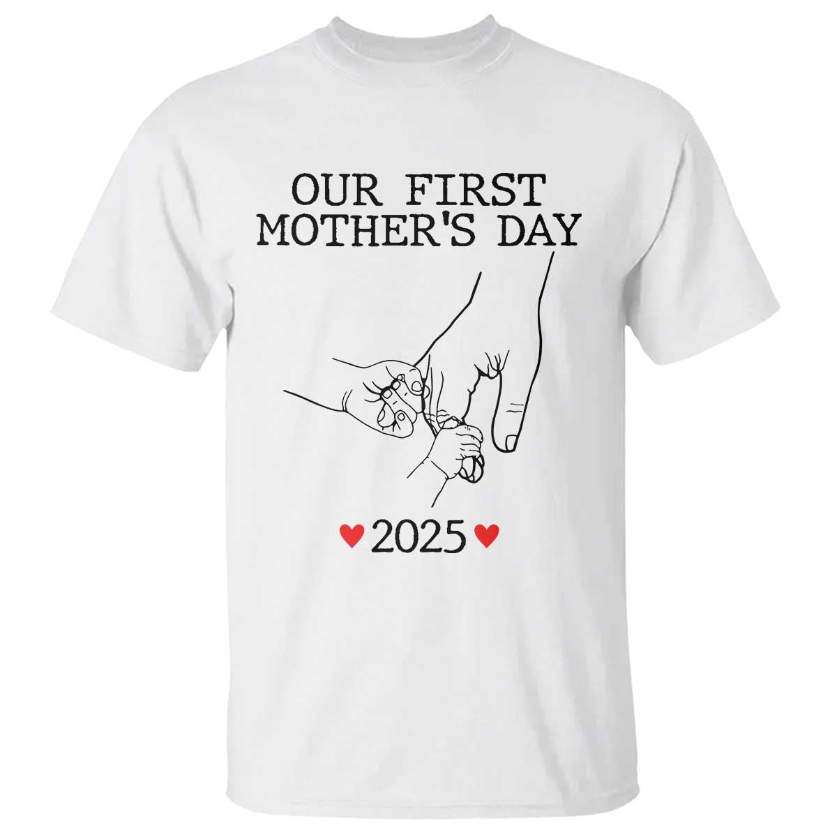 New Mom of Twins Est. 2025 T Shirt First Mothers Day Matching Gift Light TS02 White Print Your Wear