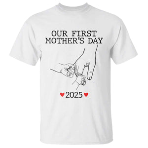 New Mom of Twins Est. 2025 T Shirt First Mothers Day Matching Gift Light TS02 White Print Your Wear