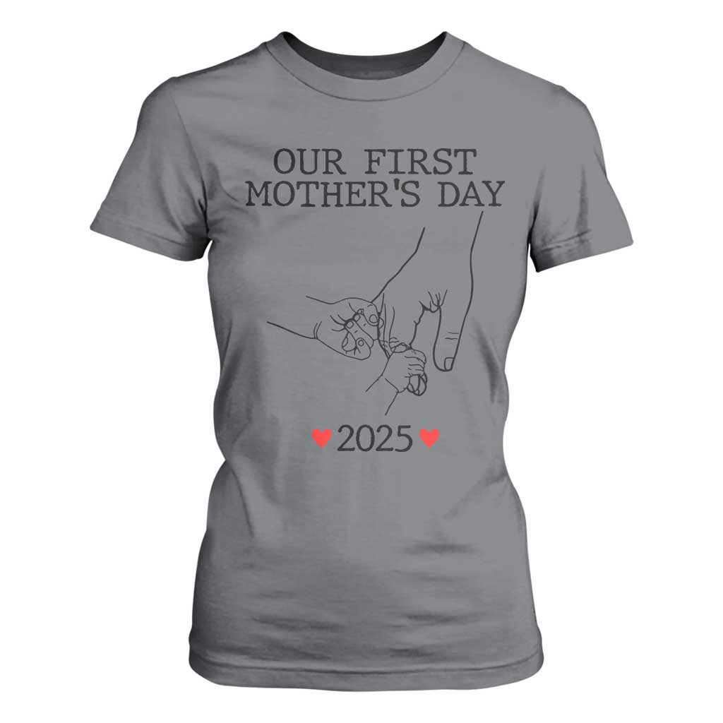 New Mom of Twins Est. 2025 T Shirt For Women First Mothers Day Matching Gift Light TS02 Charcoal Print Your Wear