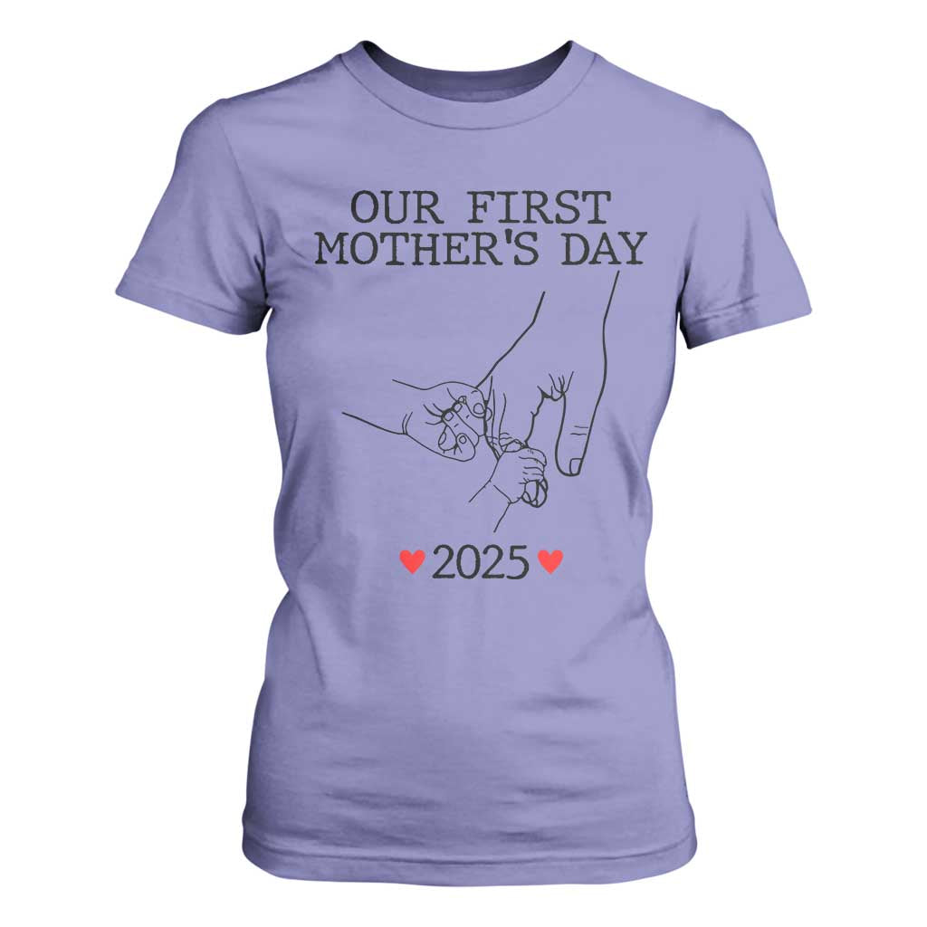 New Mom of Twins Est. 2025 T Shirt For Women First Mothers Day Matching Gift Light TS02 Violet Print Your Wear