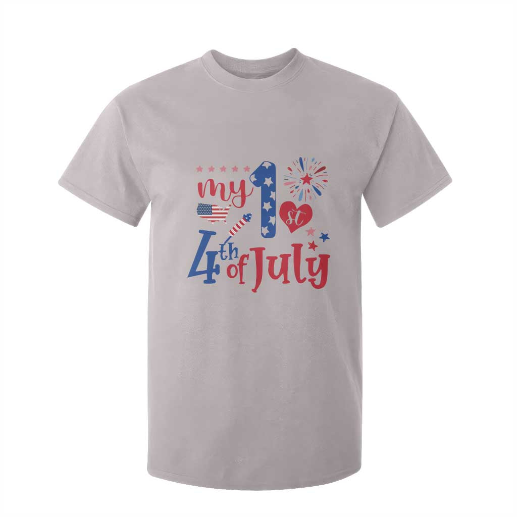 Newborn My First 4th of July T Shirt For Kid Baby Infant Neutral Outfits Stars Stripe TS10 Ice Gray Print Your Wear