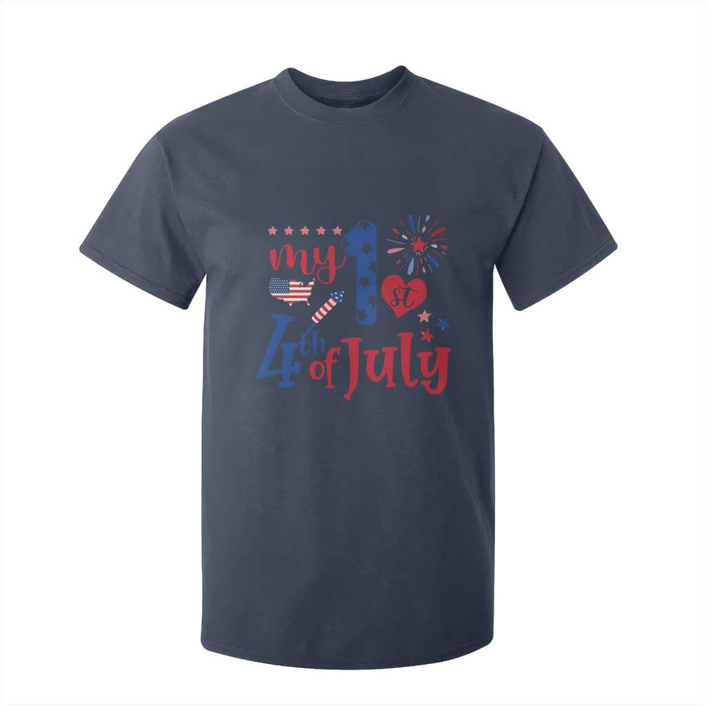 Newborn My First 4th of July T Shirt For Kid Baby Infant Neutral Outfits Stars Stripe TS10 Navy Print Your Wear