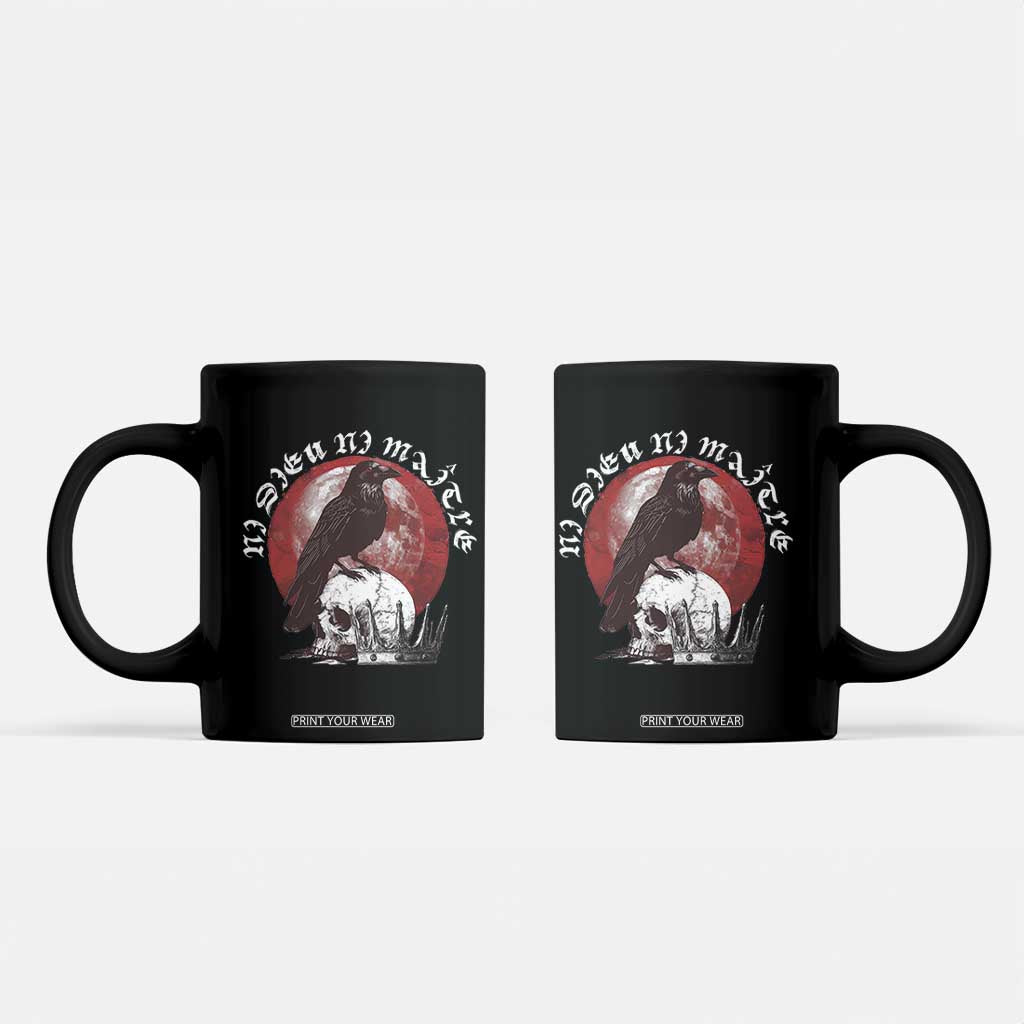 Ni Dieu Ni Maitre No God No Masters Coffee Mug Raven Skull TS11 Black Print Your Wear