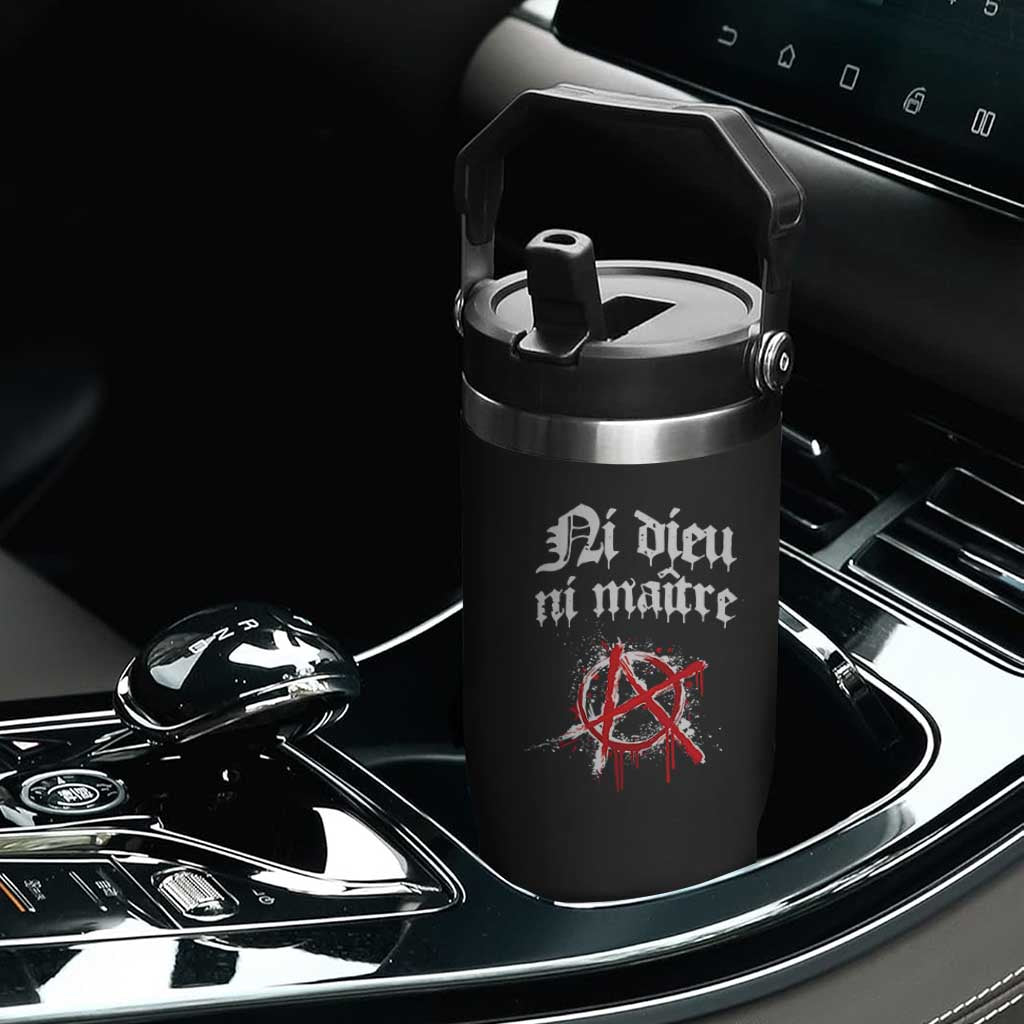 Ni Dieu Ni Maitre No God No Masters Flip Straw Tumbler Anarchy Symbol TS11 Print Your Wear
