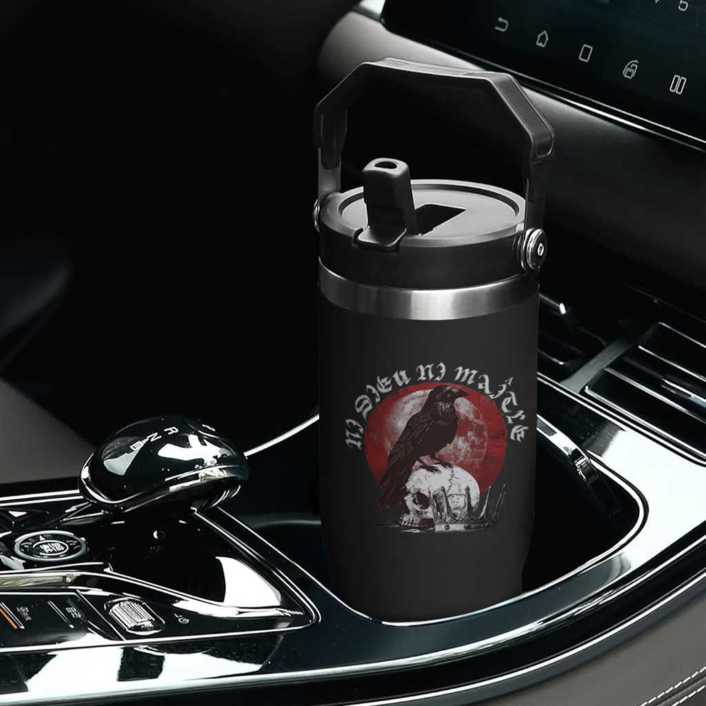 Ni Dieu Ni Maitre No God No Masters Flip Straw Tumbler Raven Skull TS11 Print Your Wear