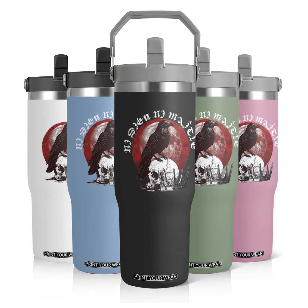 Ni Dieu Ni Maitre No God No Masters Flip Straw Tumbler Raven Skull TS11 Print Your Wear