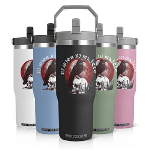 Ni Dieu Ni Maitre No God No Masters Flip Straw Tumbler Raven Skull TS11 Print Your Wear