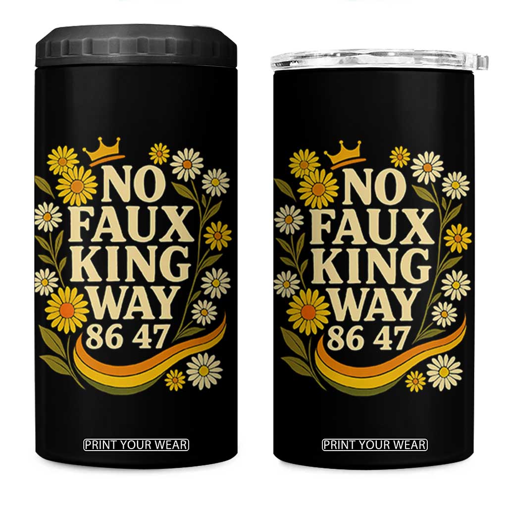 No Faux King Way 8647 4 in 1 Can Cooler Tumbler Subtle Resist 70s Retro Floral TS02 One Size: 16 oz Black Print Your Wear