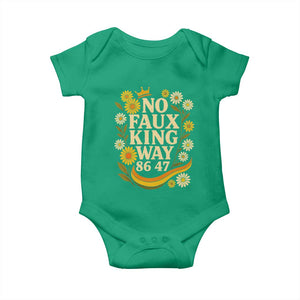 No Faux King Way 8647 Baby Onesie Subtle Resist 70s Retro Floral TS02 Irish Green Print Your Wear
