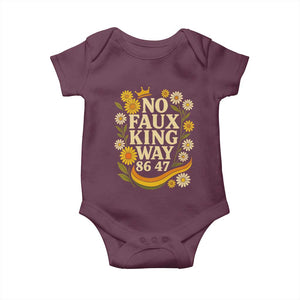 No Faux King Way 8647 Baby Onesie Subtle Resist 70s Retro Floral TS02 Maroon Print Your Wear