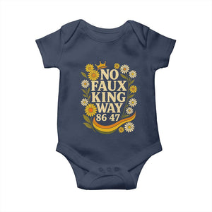 No Faux King Way 8647 Baby Onesie Subtle Resist 70s Retro Floral TS02 Navy Print Your Wear