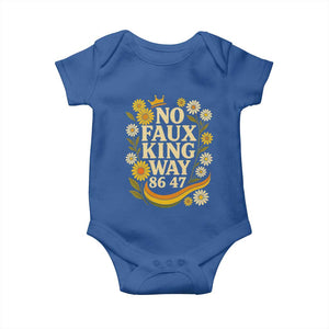 No Faux King Way 8647 Baby Onesie Subtle Resist 70s Retro Floral TS02 Royal Blue Print Your Wear
